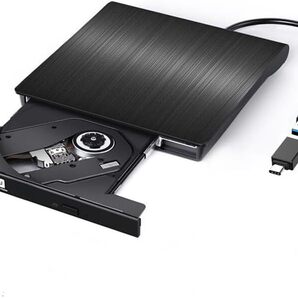 外付け DVDドライブ USB 3.0 type-c 外付CD・DVDドライブ CD/DVDプレーヤー(黒)