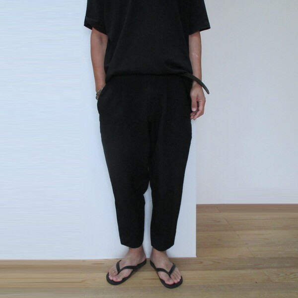 COMME des GARCONS HOMME DEUX ポリ縮絨テーパードパンツ ブラックS AD2022 コムデギャルソンオムドゥ プリュス シャツ ジュンヤ CDG