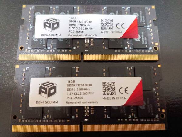 【正常動作品】DDR4 SO-DIMM 32GB 16GB*2枚 ノートPC用 メモリ 【送料無料】