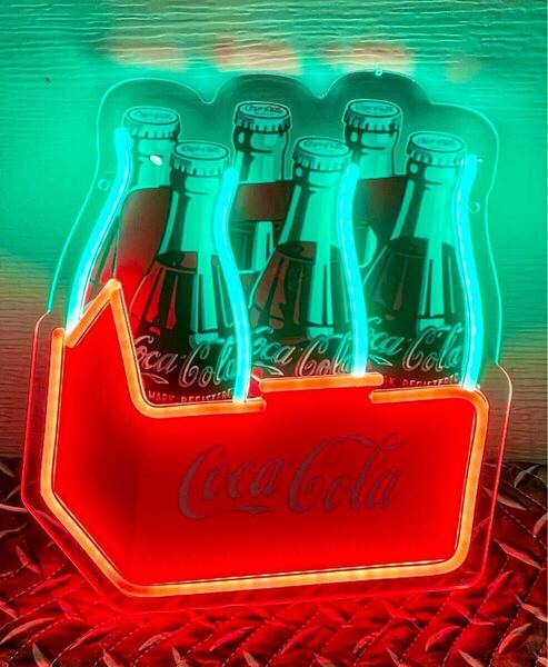 コカコーラ LEDネオンサイン ネオン看板 2色 USB電源 調光調整付 CocaCola アメリカン雑貨 ガレージ雑貨 ビンテージ 瓶コーラ 6ボトル
