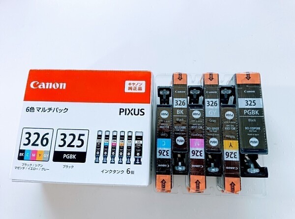 未使用Canon キャノン純正インクカートリッジBCI−326+325/6点セット訳あり