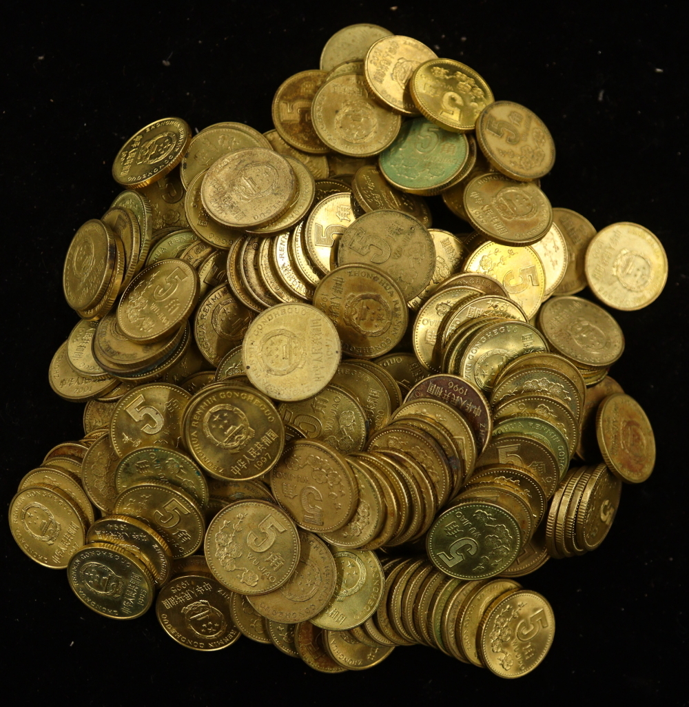 A1235【中国】未洗い 5角銅貨 硬貨 古銭 梅花コイン ランダム100枚 Yahoo!オークション -「中国 5角」(世界) (硬貨)の落札相場