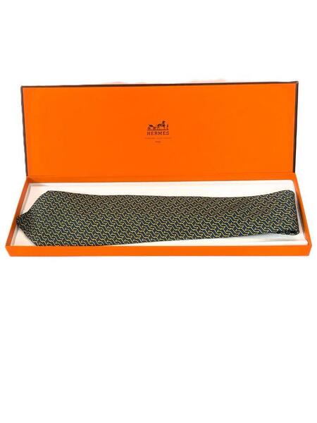 HERMES エルメス シルク ネクタイ ブルー 専用BOX付き 正規品
