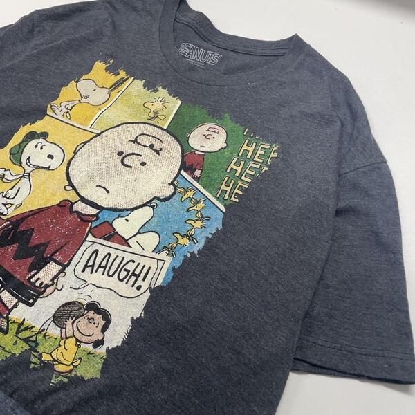PEANUTS チャーリー・ブラウン キャラTシャツ ダークグレー XL