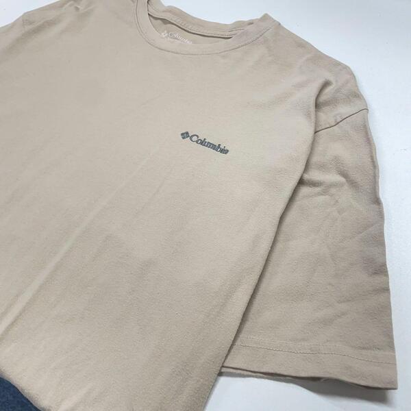 Columbia 刺繍ロゴ 半袖Tシャツ ベージュ メンズL