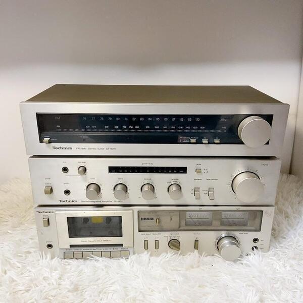 Technics 3点セット ST-8011 SU-8011 RS-M13MK2 FM/AMステレオチューナー プリメインアンプ ステレオカセットデッキ テクニクス【中古品】