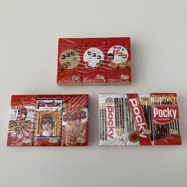 グリコ ビスコ プリッツ ポッキー の消しゴムセット 合計9個 タイトー 送料無料 ミニチュア ミニサイズ 面白消しゴム コレクション 文房具
