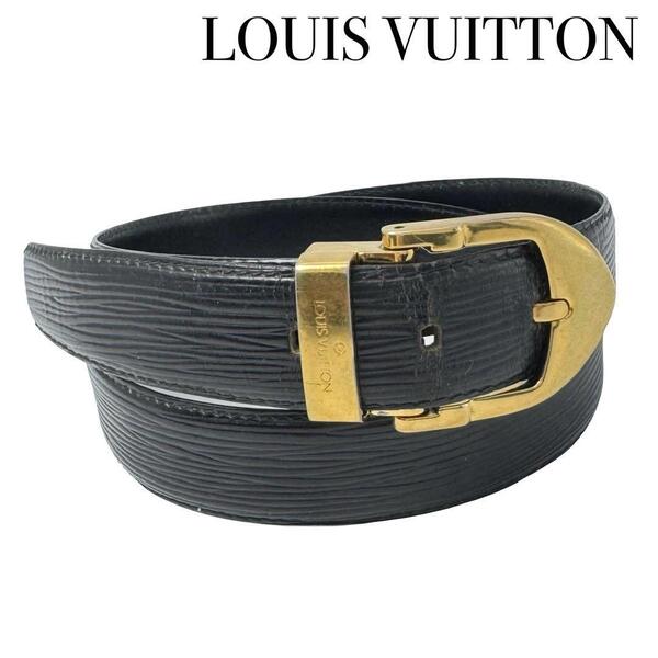 LOUIS VUITTON ルイヴィトン エピ サンチュールクラシック ベルト M6832 ノワール ブラック ゴールド ビジネス メンズ レディース