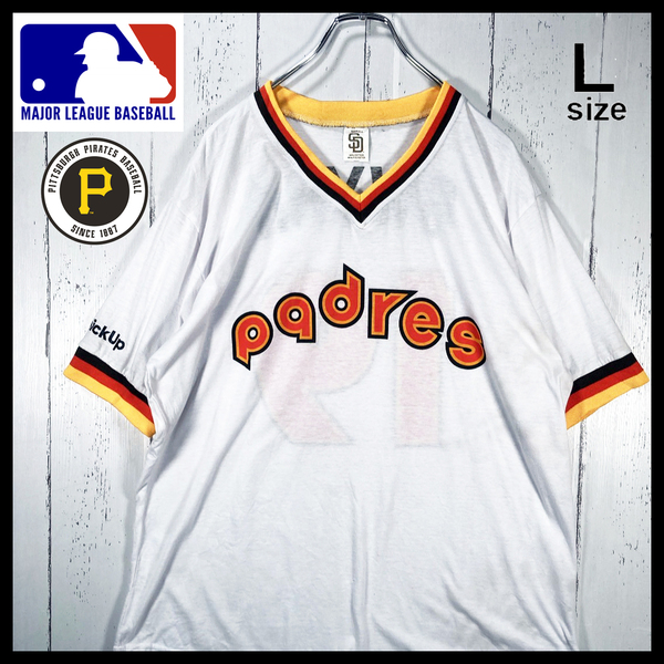 【USED】 パドレス San Diego Padres MLB リンガー Tシャツ ゆるだぼ 90s 00s Y2K USA 古着( Lサイズ )☆送料無料☆