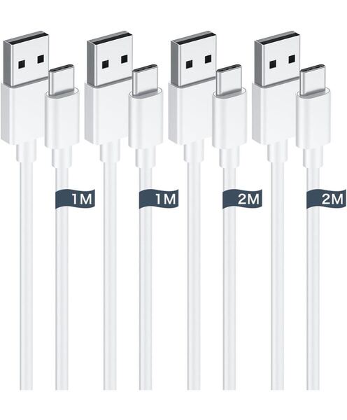 usb c ケーブル タイプc ケーブル 【1m/2m 各2本】 Type C 3A急速充電 QC3.0対応 急速充電 高耐久
