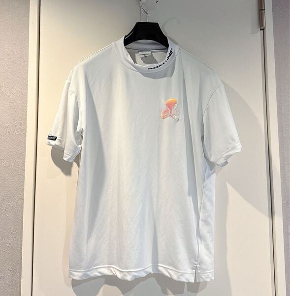 【 美品 MARK&LONA モックネック 】 マークアンドロナ 2024 ホワイト シャツ メンズ48 (L) マーク&ロナ 国内正規品 半袖 白