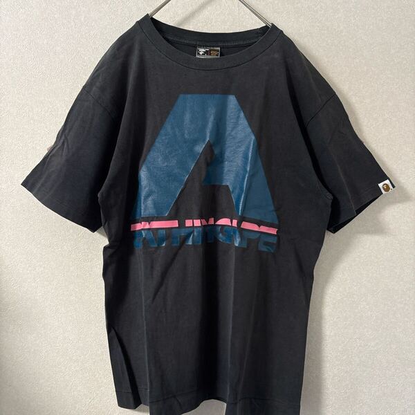 A BATHING APE tシャツ 半袖 ブラック nigo ファレル 初期 00s y2k vintage logo 古着 エイプ 裏原