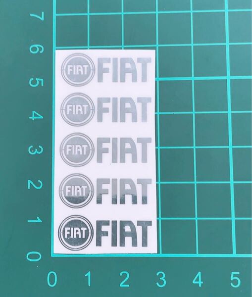 FIAT 3Dロゴステッカー エンブレム シール デカール アルミステッカー メタルステッカー カスタム ドレスアップ 5枚セット
