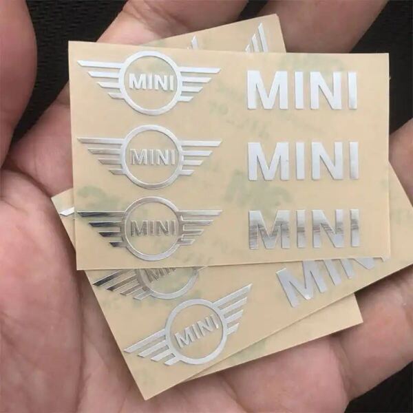 mini 3Dロゴステッカー エンブレム シール デカール アルミステッカー メタルステッカー カスタム ドレスアップ 5枚セット