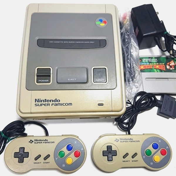 【メンテ済み】スーパーファミコン 本体 コントローラー 任天堂 SFC AVケーブル Nintendo SUPER FAMICOM アダプター 後期 APU ニンテンドー