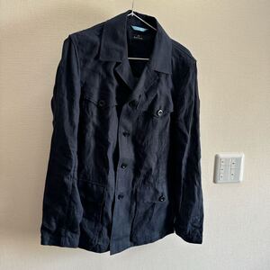 ポールスミス ジャケット ネイビー m リネン 麻