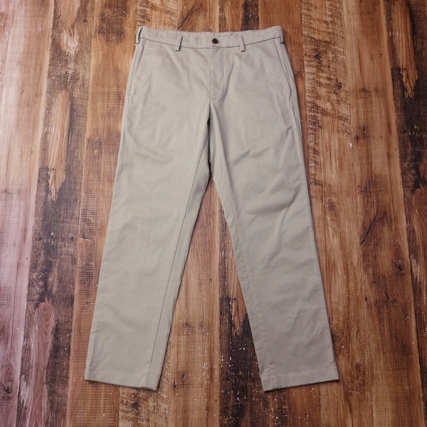 美品 ユニクロ UNIQLO スリムフィットチノパンツ メンズ ストレッチ スラックス トラウザー 79 Mサイズ パンツ ベージュ PX17