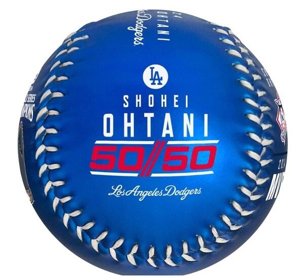 大谷翔平 2024年 MVP 50-50達成 ワールドシリーズ優勝 記念 ボール 青 ブルー ドジャース