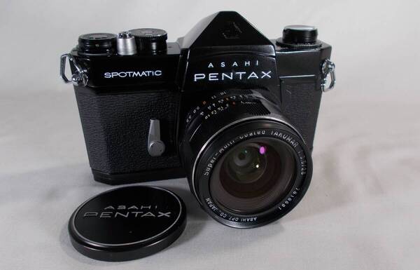 フィルムカメラ 整備済 完動品 Pentax SP + 広角レンズ SMC Takumar f/3.5 28mm P204