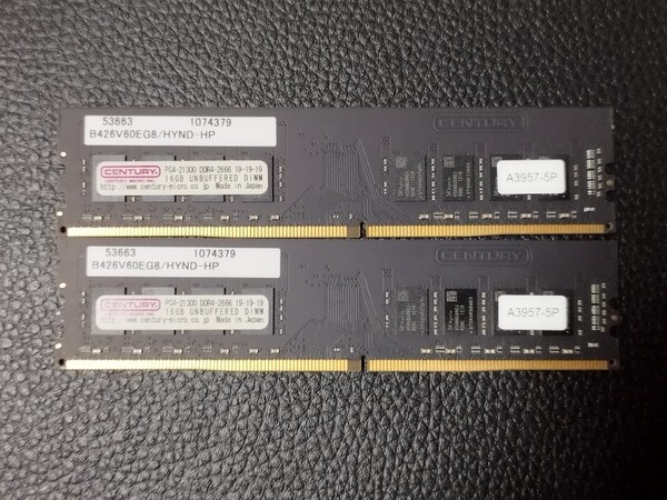 0706-7 CENTURY デスクトップ用 メモリ DDR4 2666 16GB 2枚 計32GB
