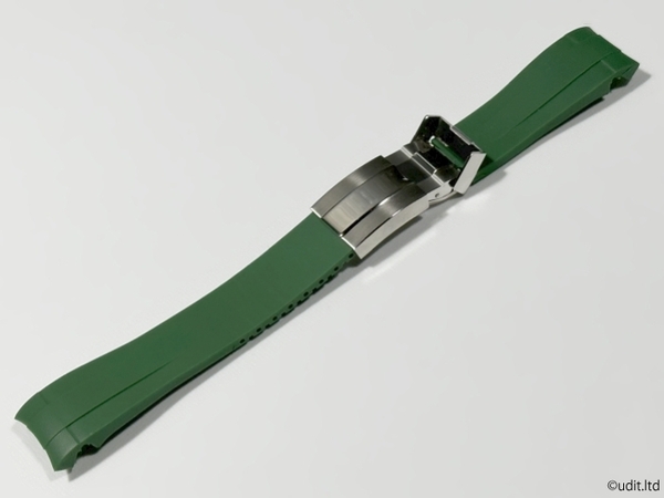 ラグ幅21mm ROLEX対応 腕時計ラバーベルト グリーン 腕時計ベルト 時計用バンド シードゥエラー ディープシー用