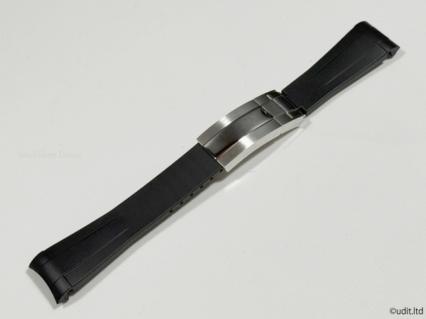 ラグ幅20mm 高品質 ロレックス用 腕時計ラバーベルト ブラック 腕時計ベルト 時計用バンド サブマリーナ デイトジャスト等に RO102