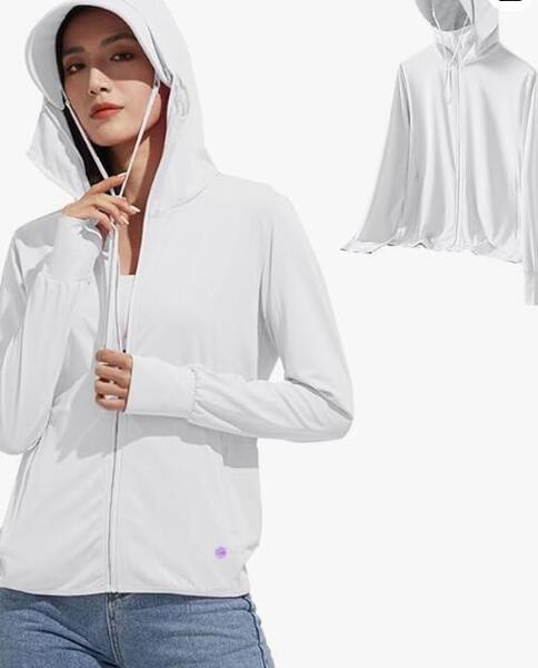 ラッシュガード レディース 【UVカット&UPF50+】薄手 長袖 パーカー 2XL