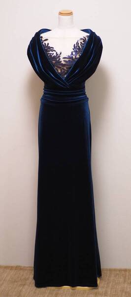 TADASHI SHOJI タダシショージ NAVY & BEIGE ロングフォーマルドレス 「XS 」/ 7-9号程度