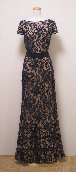 TADASHI SHOJI タダシショージ NAVY & BEIGE ロングフォーマルドレス 「8 」/ 11-13号程度