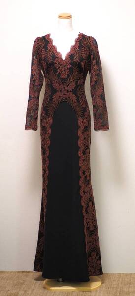 TADASHI SHOJI タダシショージ BLACK & BURGUNDY ロングフォーマルドレス 「2 」/ 9号程度