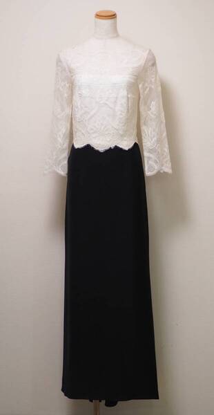 TADASHI SHOJI タダシショージ IVORY & BLACK ロングフォーマルドレス 「4 」/ 9号程度