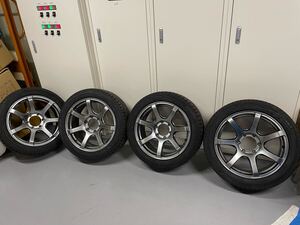 BACK9 バックナイン ライトスピード 18インチ 8J+23 ダイヤモンドブラック 225/50R18タイヤ付 中古 4本セット