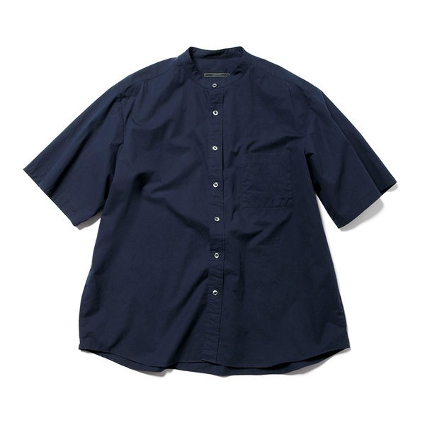 送料無料 / SOPHNET. S/S BAGGY BAND COLLAR SHIRT NAVY L / ソフネット SOPH-210028 半袖シャツ バンドカラーシャツ