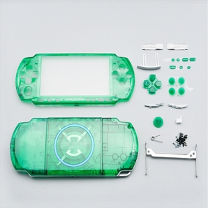 PSP3000用 ハウジングシェル スケルトン グリーン セット カスタム 1