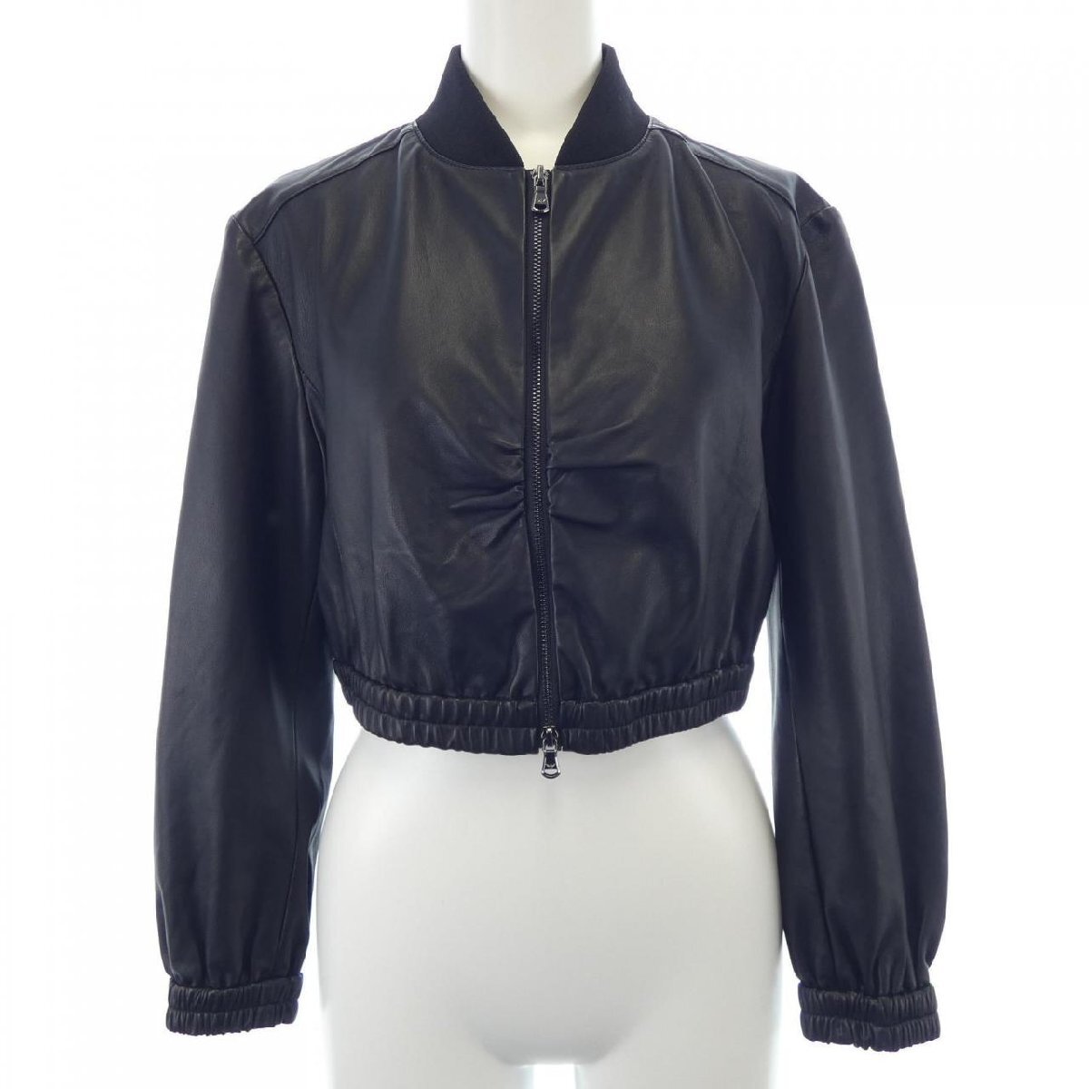 【美品・希少】エンポリオアルマーニ　ライダース　ダブルジップ　ラムレザー　42 エンポリオ アルマーニ】レザー ジャケット クロコ 型押し