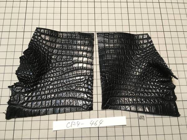 CR4-464★マイクロコインケースカードケース作成★マットブラック最高級ポロサスクロコダイルレザークラフトはぎれハギレ革小物