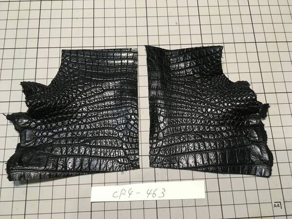 CR4-463★マイクロコインケースカードケース作成★マットブラック最高級ポロサスクロコダイルレザークラフトはぎれハギレ革小物