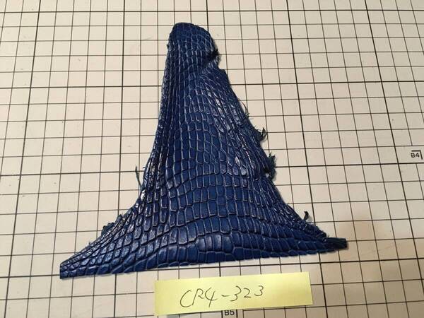 CR4-323★天然藍染★均質の取れた染め上がり最高級ポロサスクロコダイルレザークラフトはぎれコインカードケースUSB印鑑SDカードケース