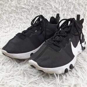 美品 24㎝◎NIKE ナイキ リアクトエレメント55 ランニングシューズ 黒白