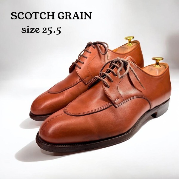 【美品】SCOTCH GRAIN スコッチグレイン Uチップ(25.5)革靴 茶