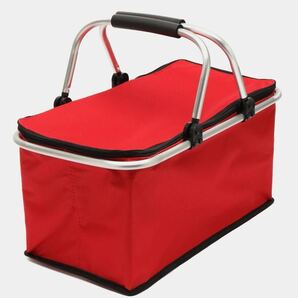 クーラーボックス ピクニック 保冷 保温 防水 30L 折り畳み式 赤 旅行 バスケット アウトドア 買い物バッグ レジ袋 クーラー 必需品