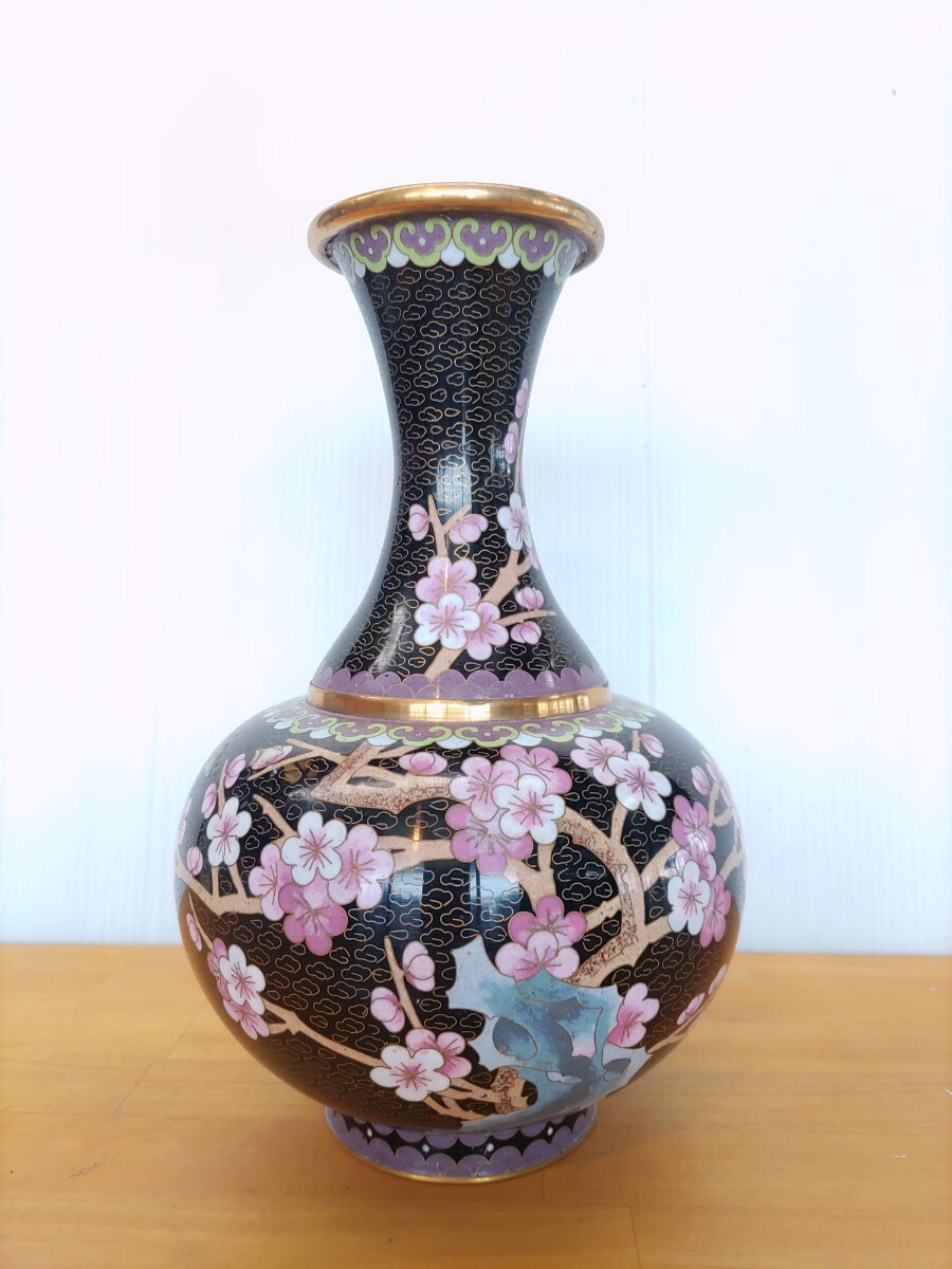 七宝焼 景泰藍 花瓶 2客 時代物 古美術 美術品 骨董品 古物 アンティーク 七宝焼 景泰藍 花瓶 2客 時代物 古美術 美術品 骨董品 古物