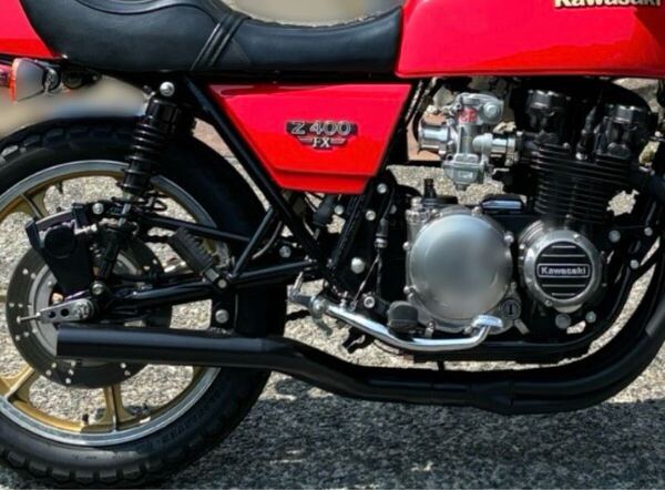 ★Z400FX 手曲げ風ストレートダウンマフラー ワンオフ メンテナンス重視★