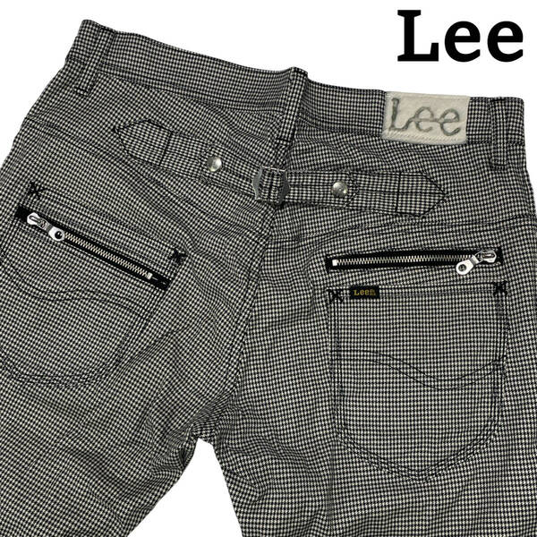 Lee リー 08522 W32 (約86cm w34相当) ジップポケット フラップ シンチバック メンズ グレンチェック コットンパンツ