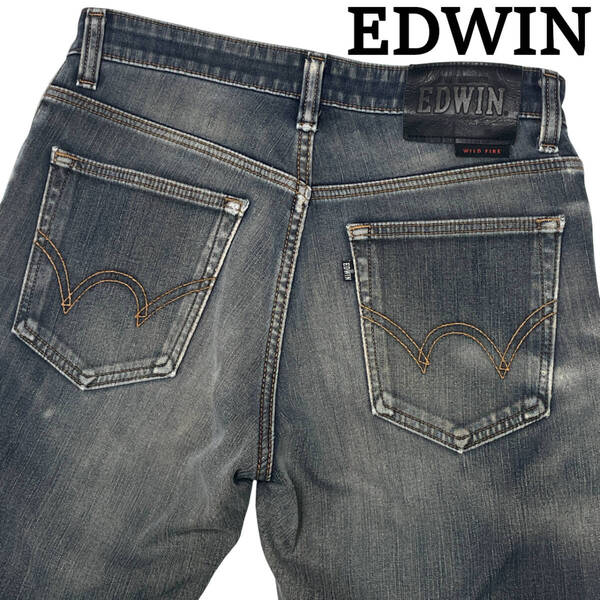 EDWIN エドウィン E503WF W30 (約77cm) WILD FIRE 503 ストレッチ あったか パンツ 防寒 ウォーム 暖パン バイカー デニム パンツ