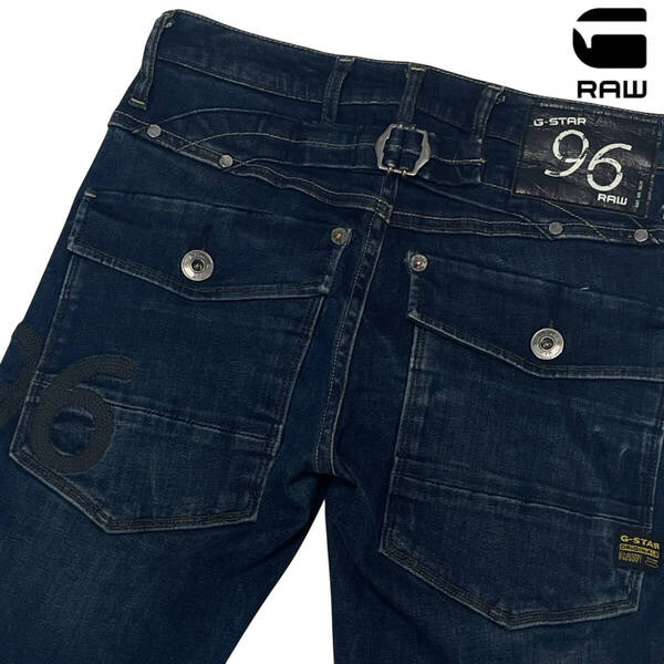 G-STAR RAW 5620 HERITAGE EMBRO TAPERED WMN W23 (約69cm 女性W31相当) ジースターロウ 96刺繍 立体裁断 デニムパンツ レディース