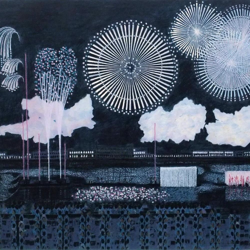 放浪の天才画家 山下清 【富田林の花火】 リトグラフ 39/300