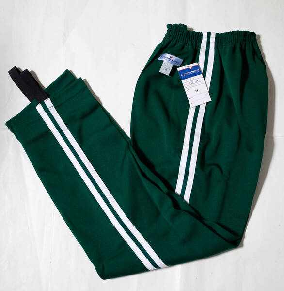 体操服★学校ジャージタイツ 緑×白2本線 M 未使用品即決!
