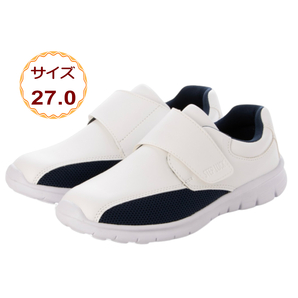 ワーキングシューズ ルームシューズ ナースシューズ ベルクロ スニーカー スリッポン 看護師 介護士 男女兼用 25543-wht-nav-270