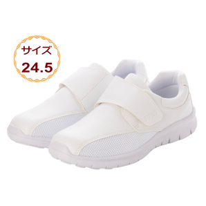 ワーキングシューズ ルームシューズ ナースシューズ ベルクロ スニーカー スリッポン 看護師 介護士 男女兼用 25543-wht-245
